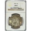 Image 1 : 1896 MORGAN SILVER DOLLAR, NGC MS-65 GEM, SUPERB!  RAINBOW COLORS!
