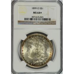 1899-O MORGAN SILVER DOLLAR, NGC MS-64+  LOOKS MS-65