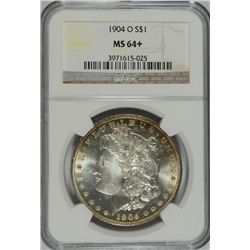 1904-O MORGAN SILVER DOLLAR, NGC MS-64+  LOOKS MS-65