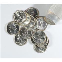 GEM ROLL OF UNCIRCULATED WASHINGTON QUARTERS,  DATED 1964 AND EARLIER