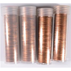 LOT OF ( 4 ) ORIGINAL GEM BU ROLLS OF 1958 LINCOLN CENTS  ( 200 ) COINS