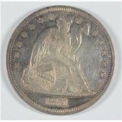 1871 SEATED LIBERTY DOLLAR, MS-61