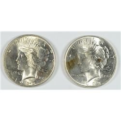 ( 2 ) 1922 PEACE SILVER DOLLARS, AU