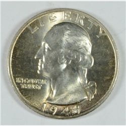 1949 WASHINGTON QUARTER, MS-64  NICE COIN!