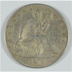 1876 SEATED LIBERTY HALF DOLLAR, AU