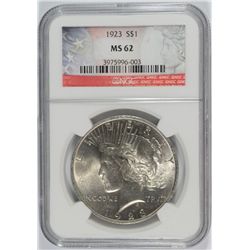 1923 PEACE DOLLAR NGC MS-62