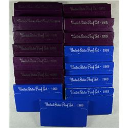 U.S. PROOF SETS IN ORIG BOXES: 6-1969, 4-1985, 3-1986 AND 2-1990