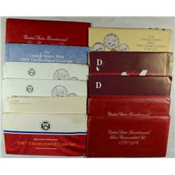 MINT SETS: 1974, 3-1976 3 PCS 40% SILVER, 2-84, 87, 2-89, & 1990 ORIG ENVELOPES