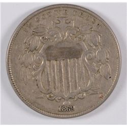 1869 Shield Nickel XF-AU