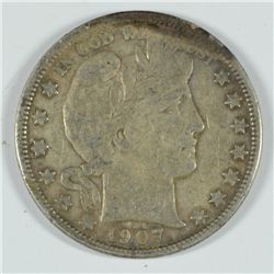 1907-O BARBER HALF DOLLAR, VF