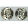 Image 1 : LOT OF ( 2 ) 1949 FRANKLIN HALF DOLLARS,  MS-63++