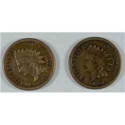 LOT OF ( 2 ) INDIAN HEAD CENTS FINE!!  1861 AND 1864