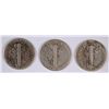 Image 2 : LOT OF ( 3 ) 1921 MERCURY DIMES, GOOD