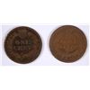 Image 2 : LOT OF ( 2 ) BETTER DATE INDIAN HEAD CENTS: 1866 AND 1872 BOTH GOOD