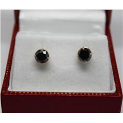 14KT GOLD BLACK DIAMOND (1.63ct) EARRINGS