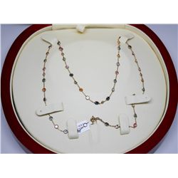 14KT GOLD MULTI-COLOURED SAPPHIRE (9.90ct) AND