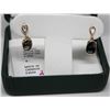 Image 1 : 14KT GOLD BLACK DIAMOND (2.08ct) & WHITE DIAMOND (0.22ct) EARRINGS