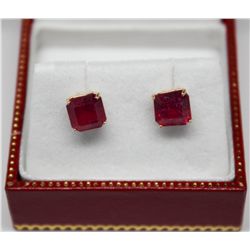 14KT WHITE GOLD RUBY (4.40ct) EARRINGS
