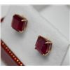 Image 2 : 14KT WHITE GOLD RUBY (4.40ct) EARRINGS