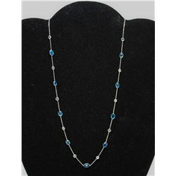 14KT WHITE GOLD SAPPHIRE (5.0ct) NECKLACE