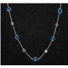 Image 2 : 14KT WHITE GOLD SAPPHIRE (5.0ct) NECKLACE