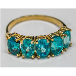 10KT GOLD BLUE ZIRCON RING