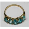 Image 3 : 10KT GOLD BLUE ZIRCON RING