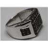 Image 2 : STERLING SILVER BROWN DIAMOND (0.30ct) HEAVY SILVER GENTS RING