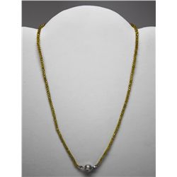 14KT WHITE GOLD CLASP GENUINE RONDELLE DIAMOND (23.30ct) NECKLACE