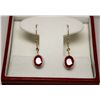 Image 1 : 14KT GOLD RUBY (3.45ct) & DIAMOND EARRINGS