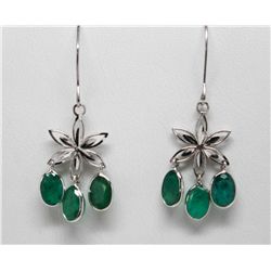 14KT WHITE GOLD EMERALD (4.40ct) EARRINGS