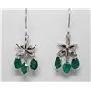 Image 1 : 14KT WHITE GOLD EMERALD (4.40ct) EARRINGS