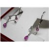 Image 3 : 10KT WHITE GOLD TOURMALINE & WHITE SAPPHIRE EARRINGS