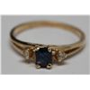 Image 1 : 14KT GOLD SAPPHIRE (0.50ct) & DIAMOND RING