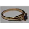 Image 2 : 14KT GOLD SAPPHIRE (0.50ct) & DIAMOND RING