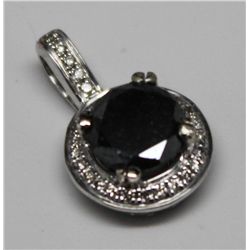 14KT WHITE GOLD BLACK DIAMOND (0.92ct) & WHITE DIAMOND (0.16ct) PENDANT