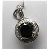 Image 2 : 14KT WHITE GOLD BLACK DIAMOND (0.92ct) & WHITE DIAMOND (0.16ct) PENDANT