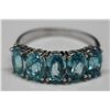 Image 1 : 10KT WHITE GOLD BLUE ZIRCON RING