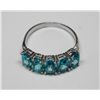 Image 3 : 10KT WHITE GOLD BLUE ZIRCON RING