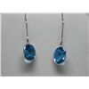 Image 1 : 14KT WHITE GOLD BLUE TOPAZ EARRINGS