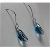 Image 2 : 14KT WHITE GOLD BLUE TOPAZ EARRINGS