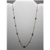 Image 1 : 10KT GOLD GARNET & WHITE QUARTZ NECKLACE