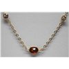 Image 3 : 10KT GOLD GARNET & WHITE QUARTZ NECKLACE
