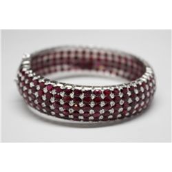 STERLING SILVER RUBY (50.0ct) BANGLE