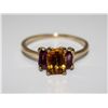 Image 1 : 9KT GOLD CITRINE & AMETHYST RING