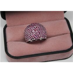 STERLING SILVER RUBY (1.80ct) DOME STYLE RING
