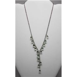 10KT WHITE GOLD GREEN AMETHYST NECKLACE