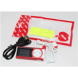 DIGITAL DISPLAY MP3 PLAYER W/ACCESSORIES RED