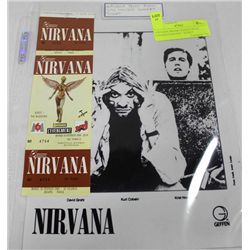 NIRVANA PROMO PHOTO WITH UNUSED CONCERT TICKET