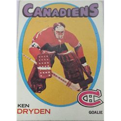 KEN DRYDEN 71-72 TOPPS #45 ROOKIE CARD